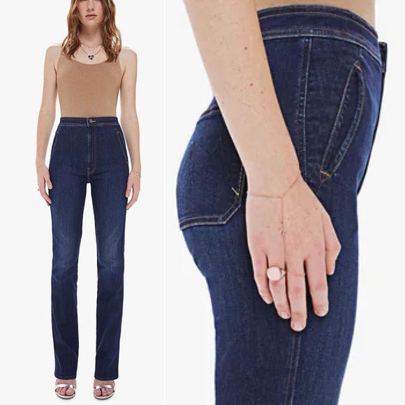 Mother Denim - Mother Smokin Double Welt Heel Flare Jeans Retro Off Limits Dark Denim Blue 32